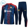 Barcelona Training Sweatshirts Quarter-zip 2024-25 Marine Für Kinder